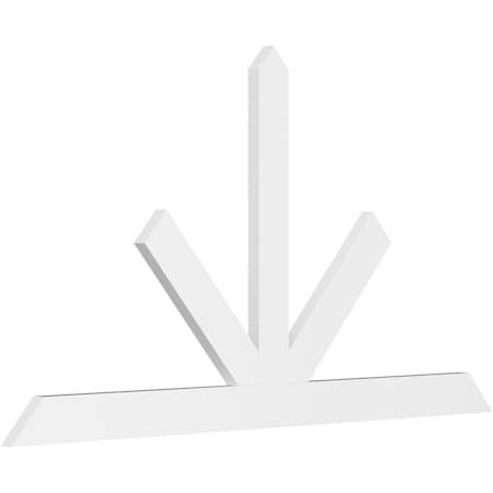 Ekena Millwork Saratoga Architectural Grade PVC Gable Bracket, 96"W x 52"H x 2"D x 6"F, 13/12 Pitch GBP096X52X0206SAR00